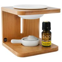 Oco Life Bamboo Oil / Wax Melt Burner with Oil Blend